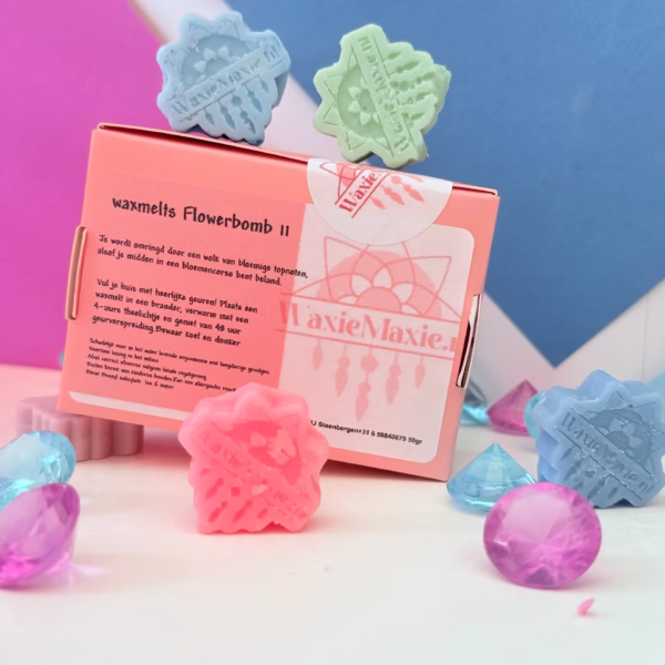  Flowerbomb Waxmelts – een feestje voor je neus! Laat je huis heerlijk ruiken met bloemige topnoten, oriëntaalse hartnoten en zoete houtachtige basisnoten.
